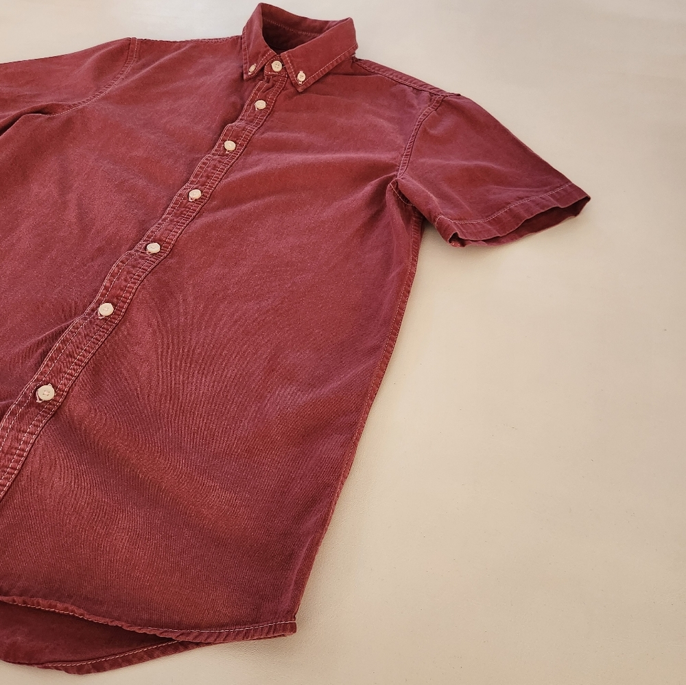 Topman burgundy Shortsleeve Button-down Shirt - Picture 9 of 10